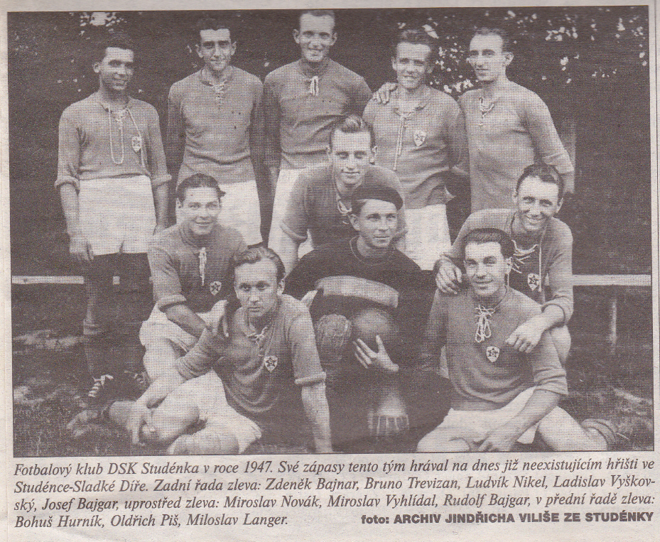 Fotbalový klub DSK Studénka v roce 1947